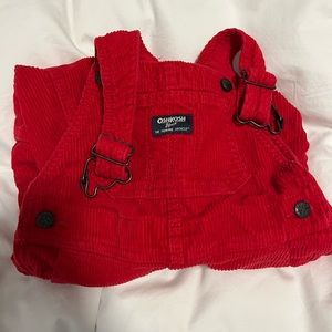 Osh Kosh bgosh red corduroy overalls